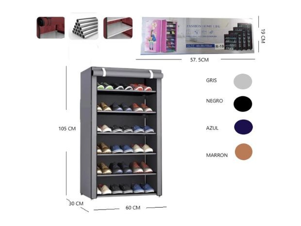 &uu ORGANIZADOR DE ZAPATOS 6 NIVELES (R-10)